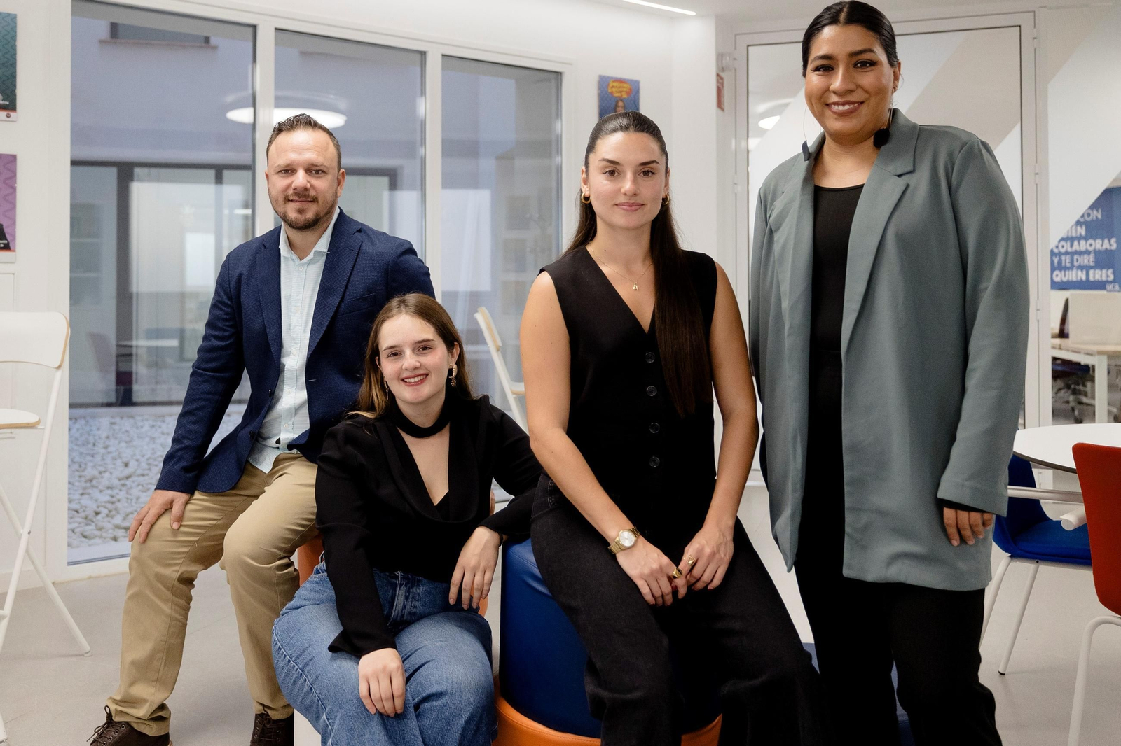 Jesús Duque, Natalia Crespo, Andrea Castaño y Montse Ledesma, emprendedores de la UCA.
