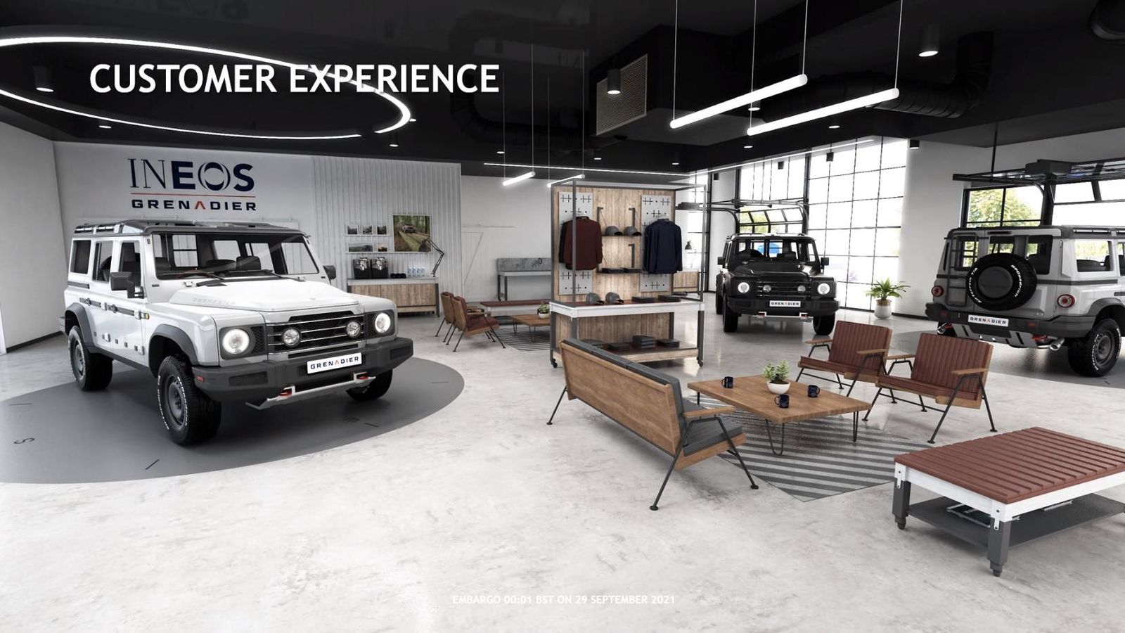 Habrá corners en algunos concesionarios de grandes grupos destinados a la exposición de una o varias unidades del Grenadier.