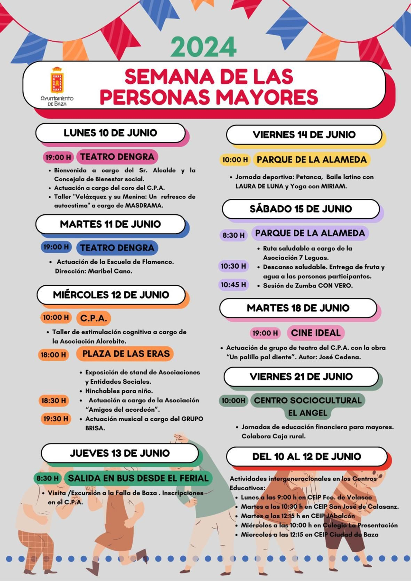 Cartel de la X Edición de la Semana de las Personas Mayores de Baza 2024.