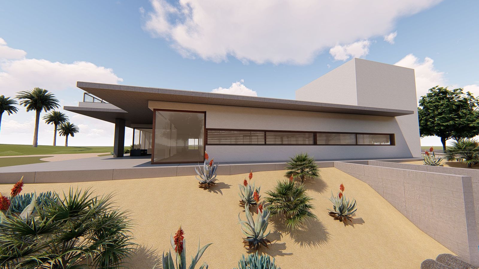 Render de la Casa Club Alborán Golf.