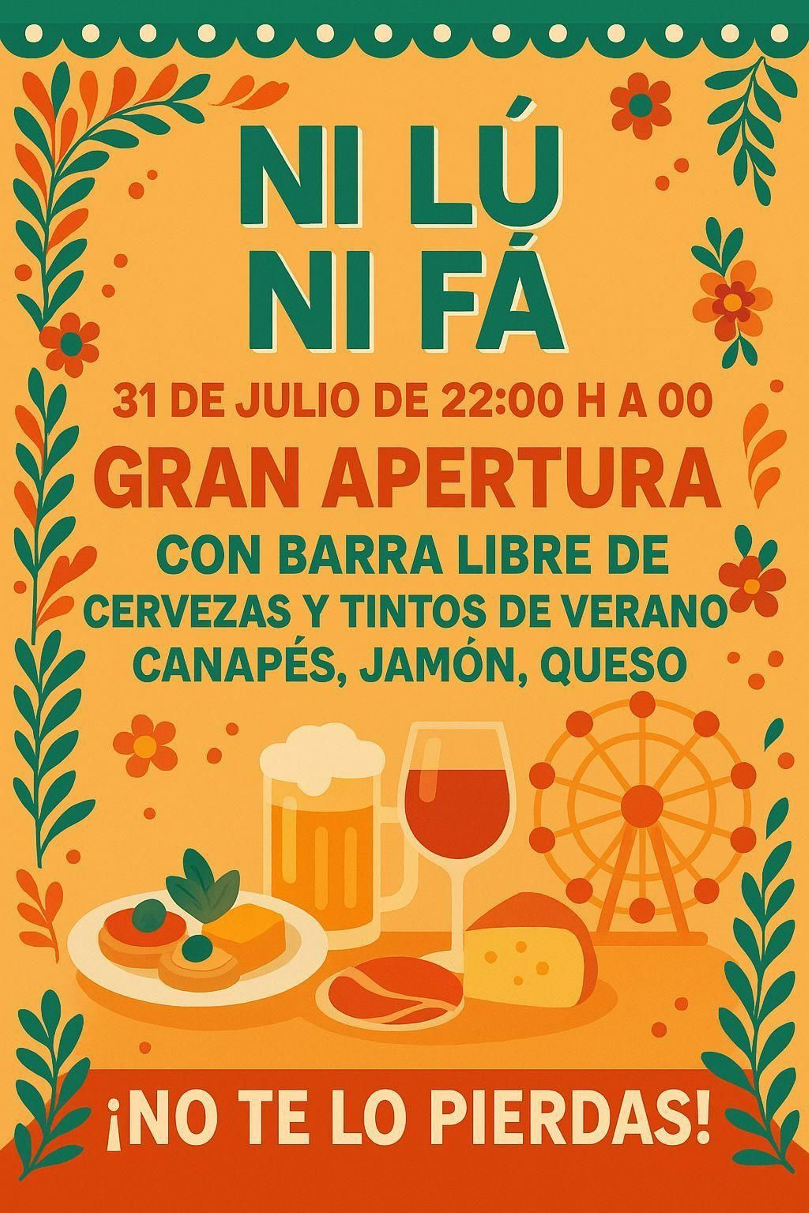 Cartel de la caseta Ni Lú Ni Fá