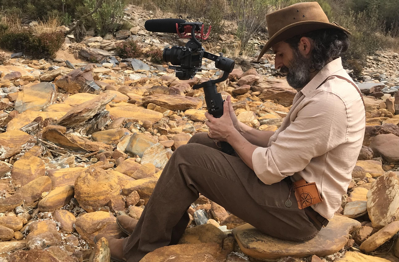 El director, Rafa Duna, durante el rodaje de 'El Oro de Sotiel Coronada'.