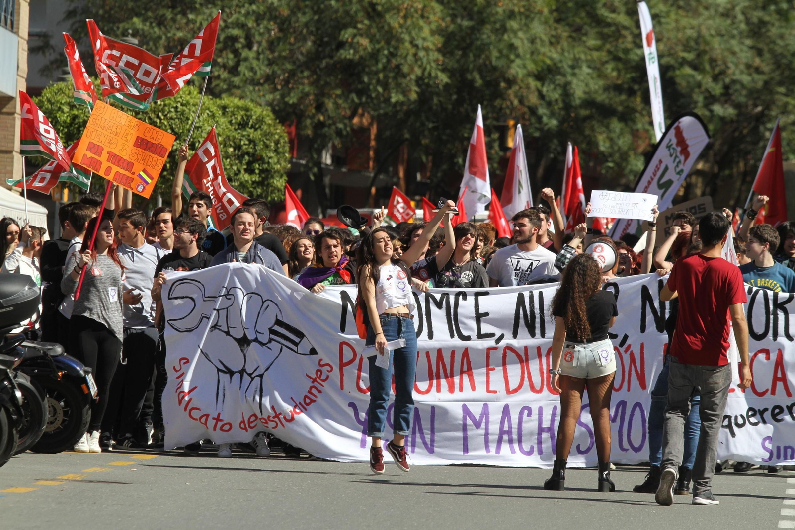 El Sindicato de Estudiantes encabezó la manifestación educativa.
