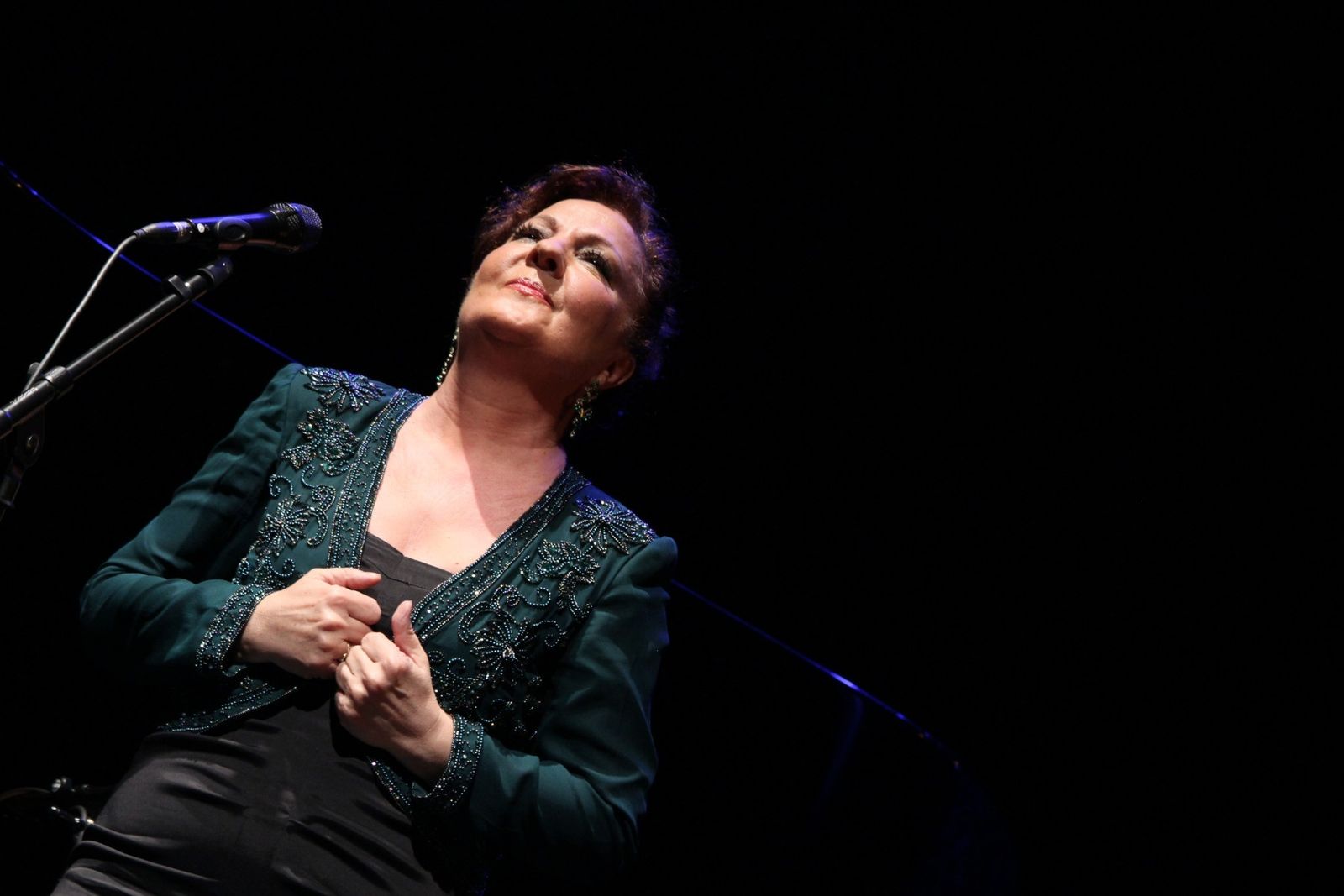 Carmen Linares, en su última actuación en el Teatro Cervantes de Málaga.