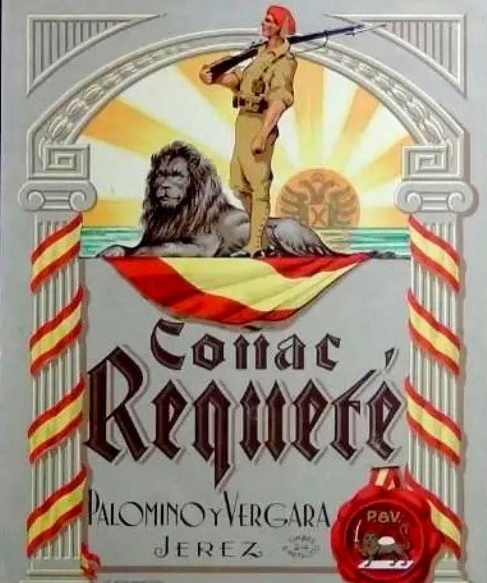 Coñac Requeté, de Palomino & Vergara.