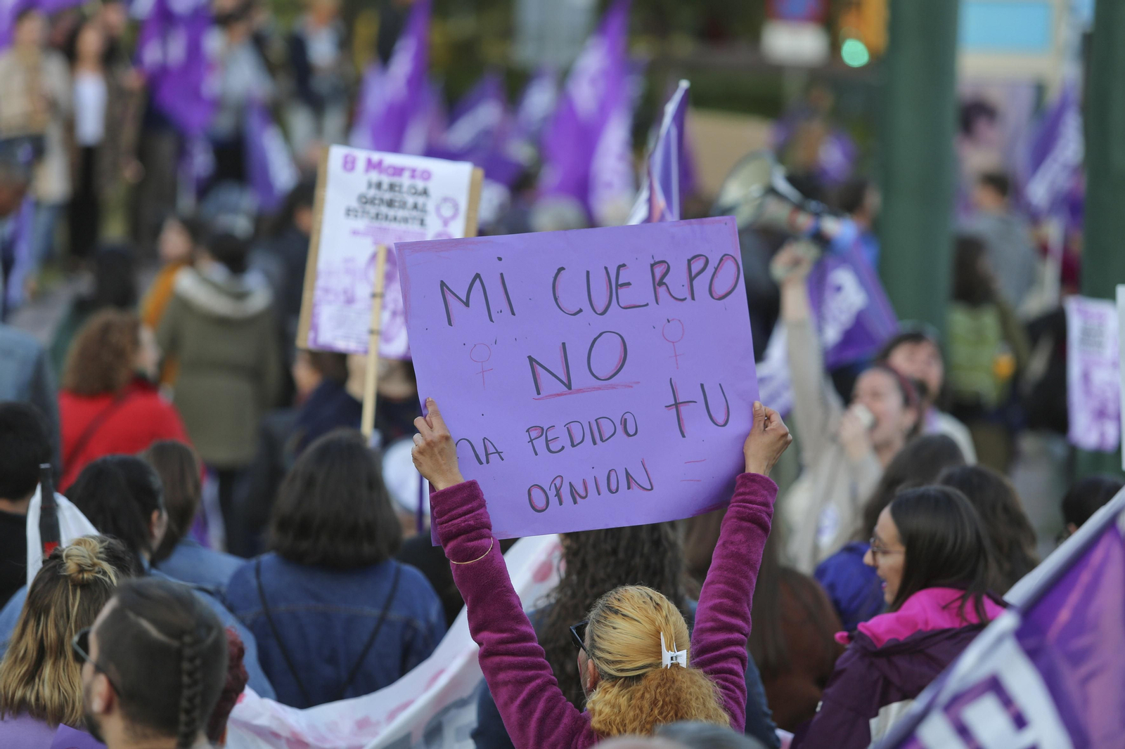 Las imágenes de la manifestación del Día de la Mujer en Málaga