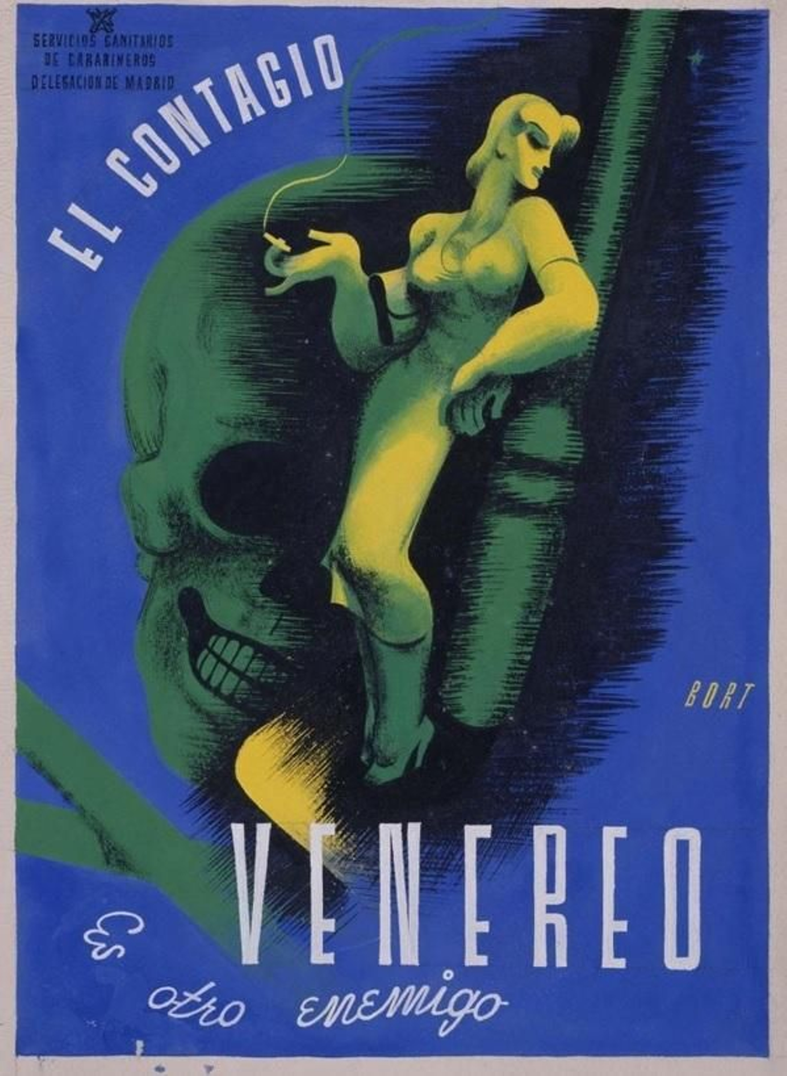 Cartel de propaganda para el Servicio Sanitario de Carabineros, años ‘ 30.