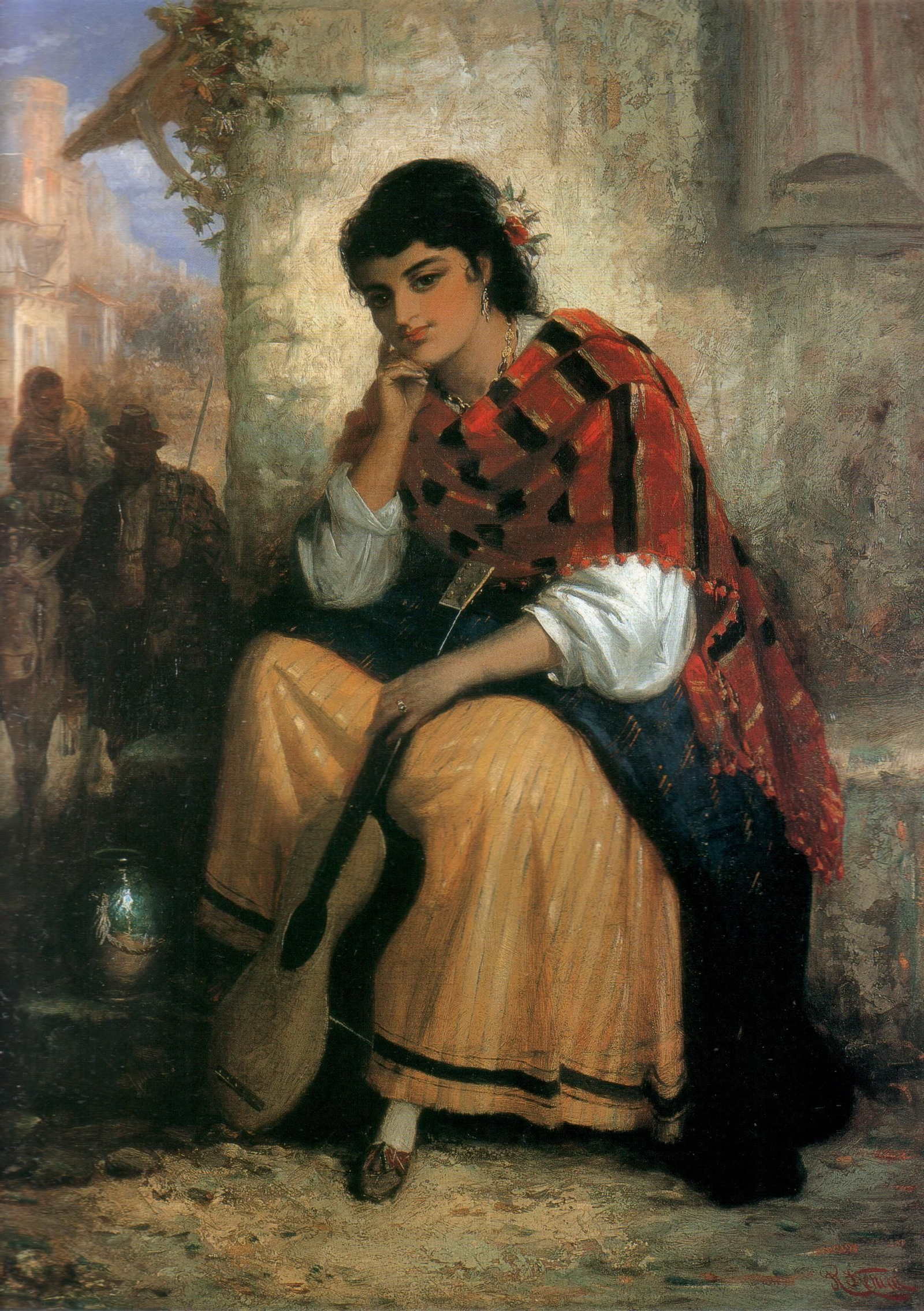 Robert Kemm, La guitarrista, Granada,1862.