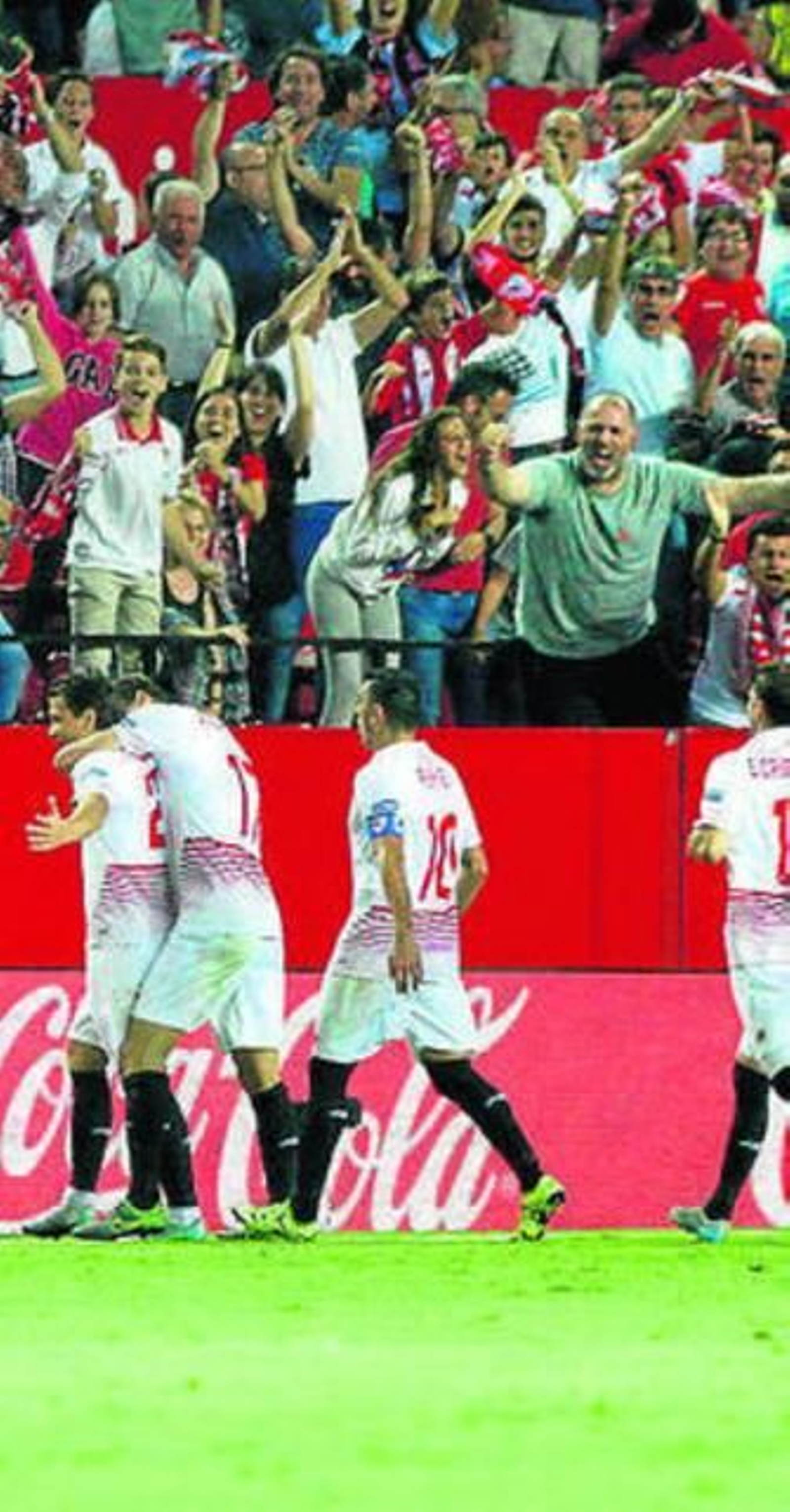 Celebración de 3-2 al Rayo.