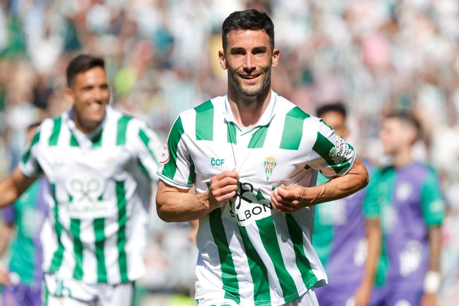 Albarrán celebra su gol al Málaga en El Arcángel.