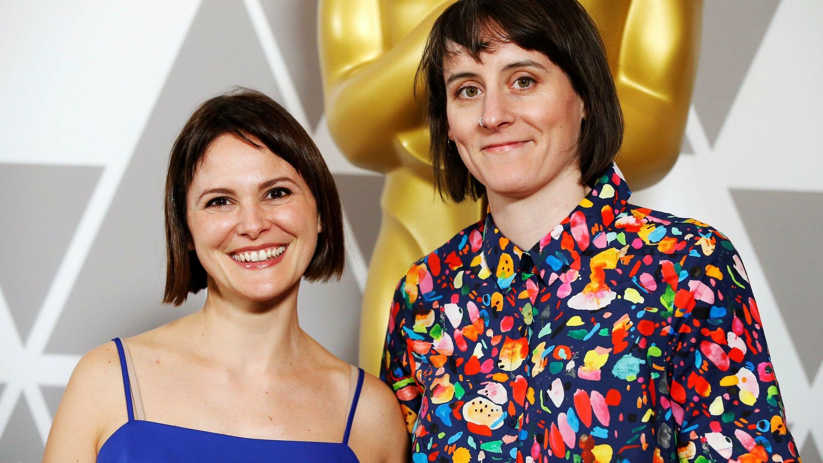 Nuria González Blanco, junto a la directora del corto Louise Bagnall.