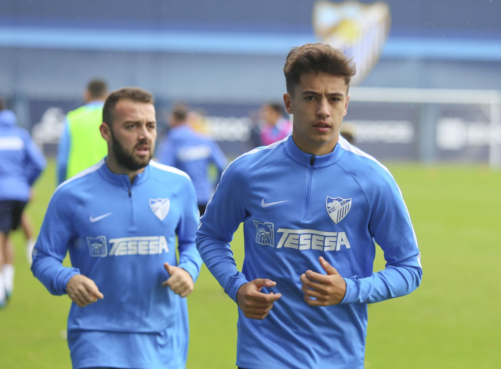 Iván Jaime, en un entrenamiento del Málaga.
