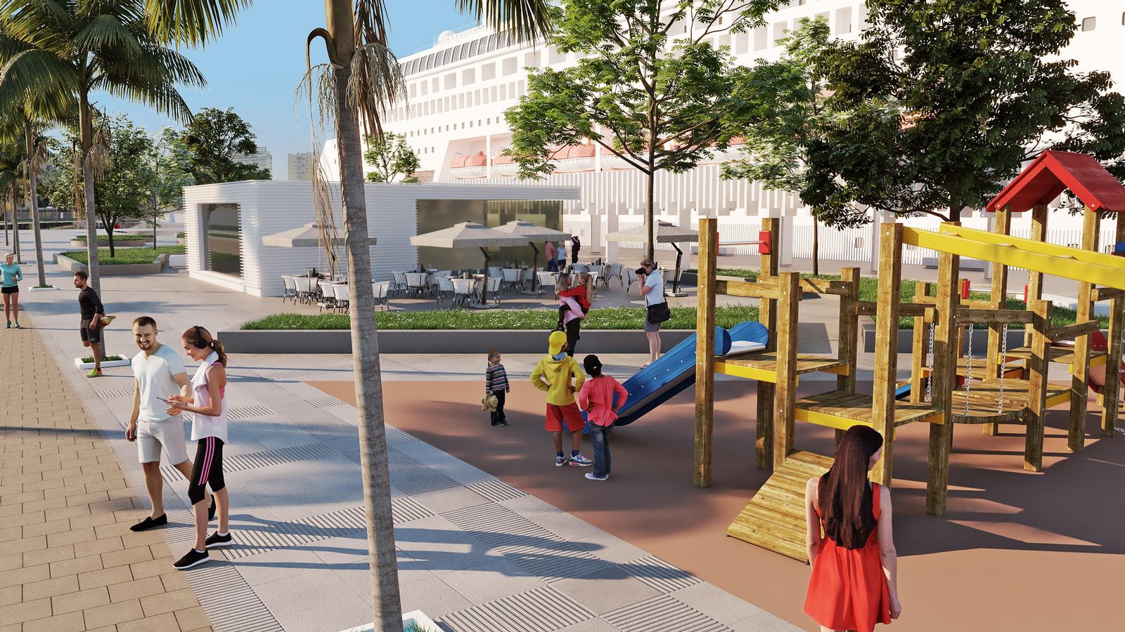 El proyecto contempla zonas de ocio y hostelería