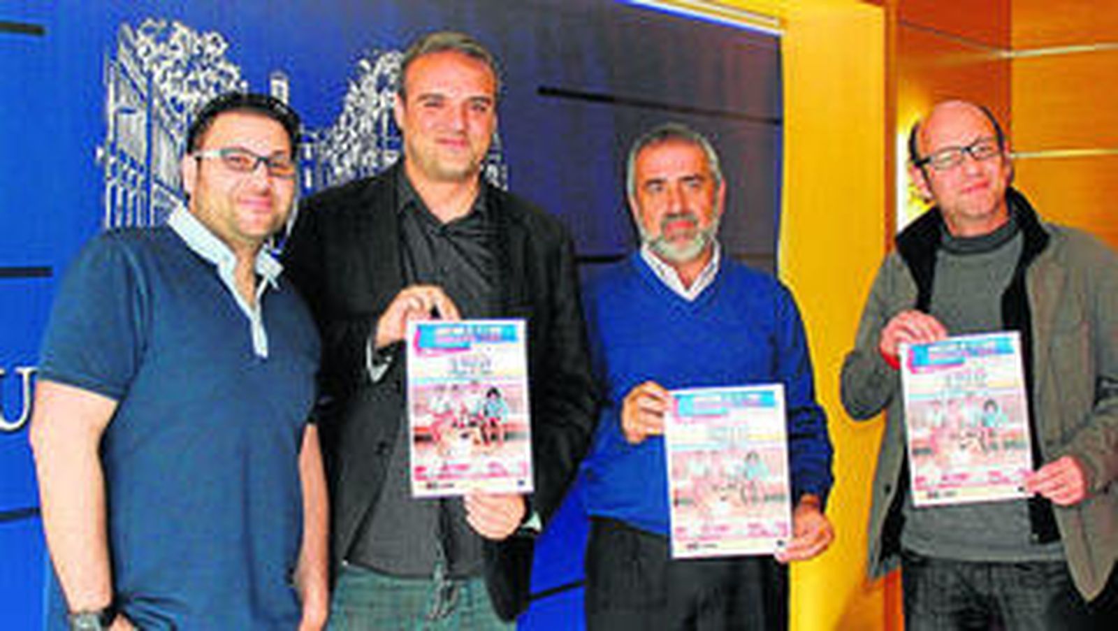 José Andrés Cano Peinado, concejal de Cultura con Paco Calavera y Kikín Fernández.