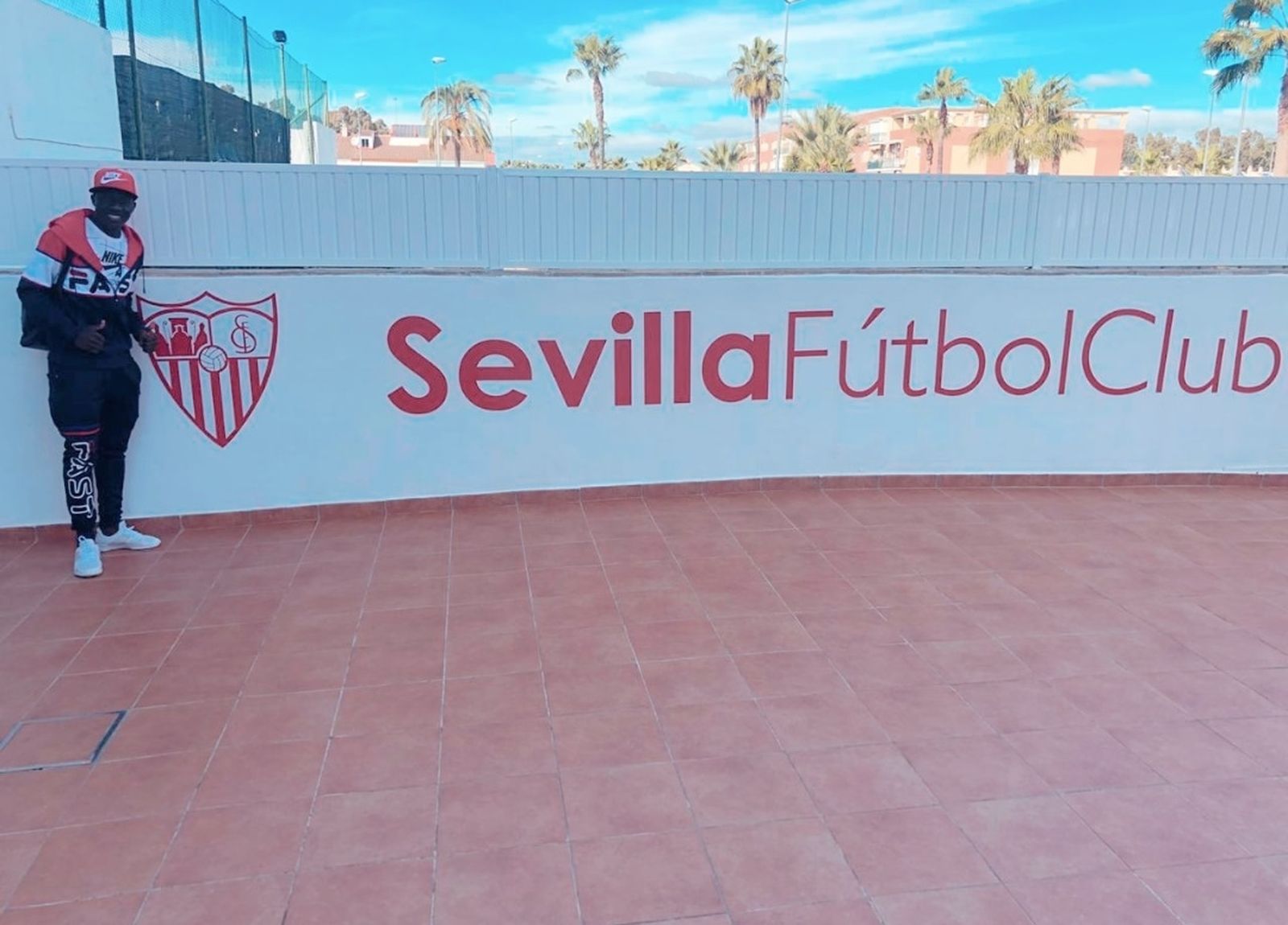 Moha, en las instalaciones del Sevilla FC.