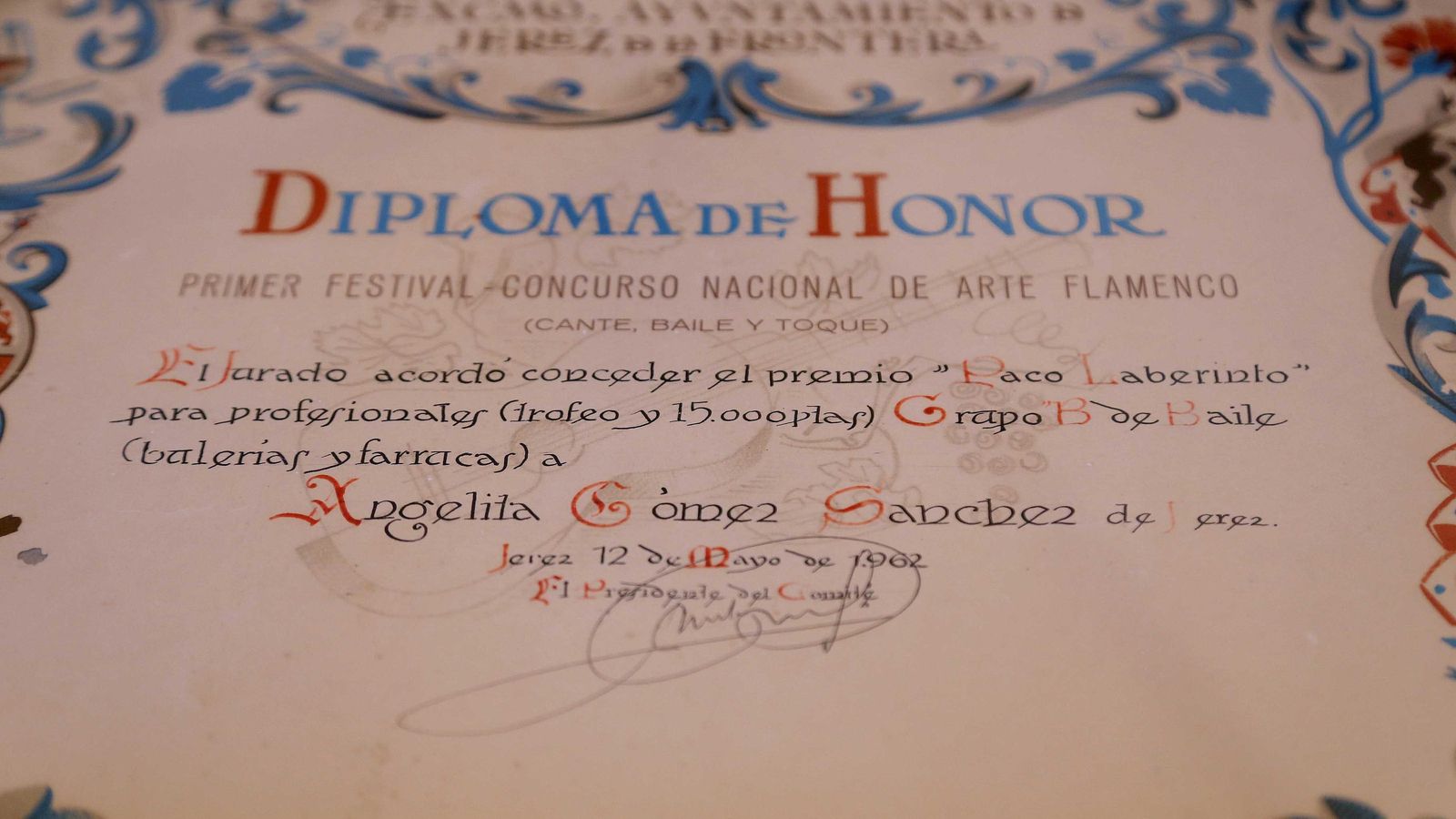 Una imagen del diploma que recibió Angelita Gómez. Una imagen del diploma que recibió Angelita Gómez.
