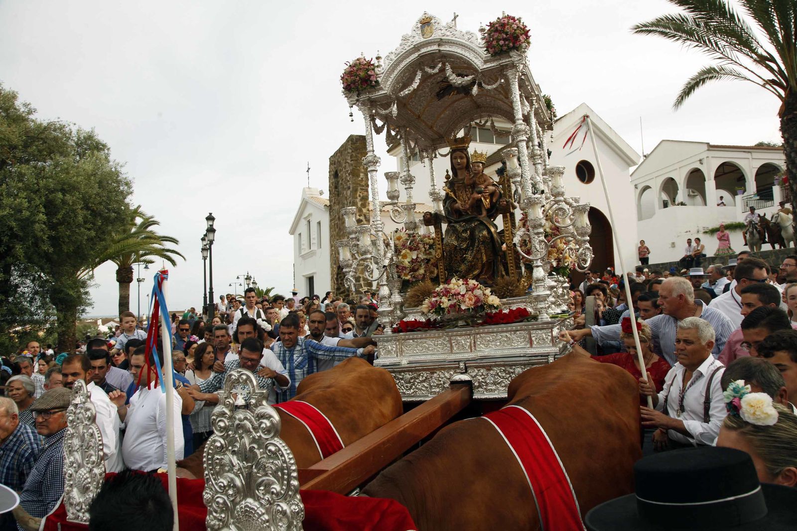 Las imágenes de la procesión de la Virgen de la Bella por el recinto romero de El Terrón