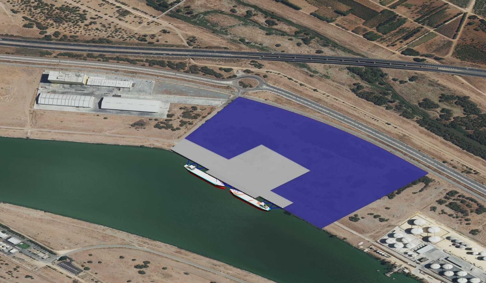 Imagen de la parcela en la dársena de El Cuarto que acogerá la nueva terminal privada.