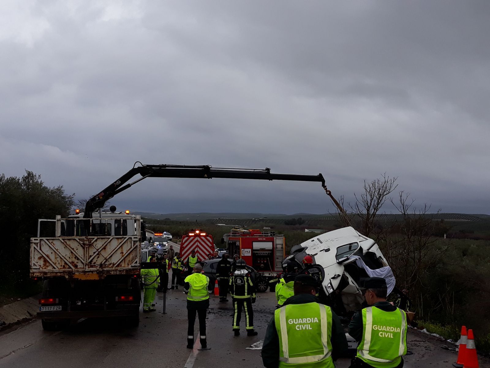 Uno de los siniestros mortales este año en la carretera N-432 Badajoz-Córdoba-Granada.