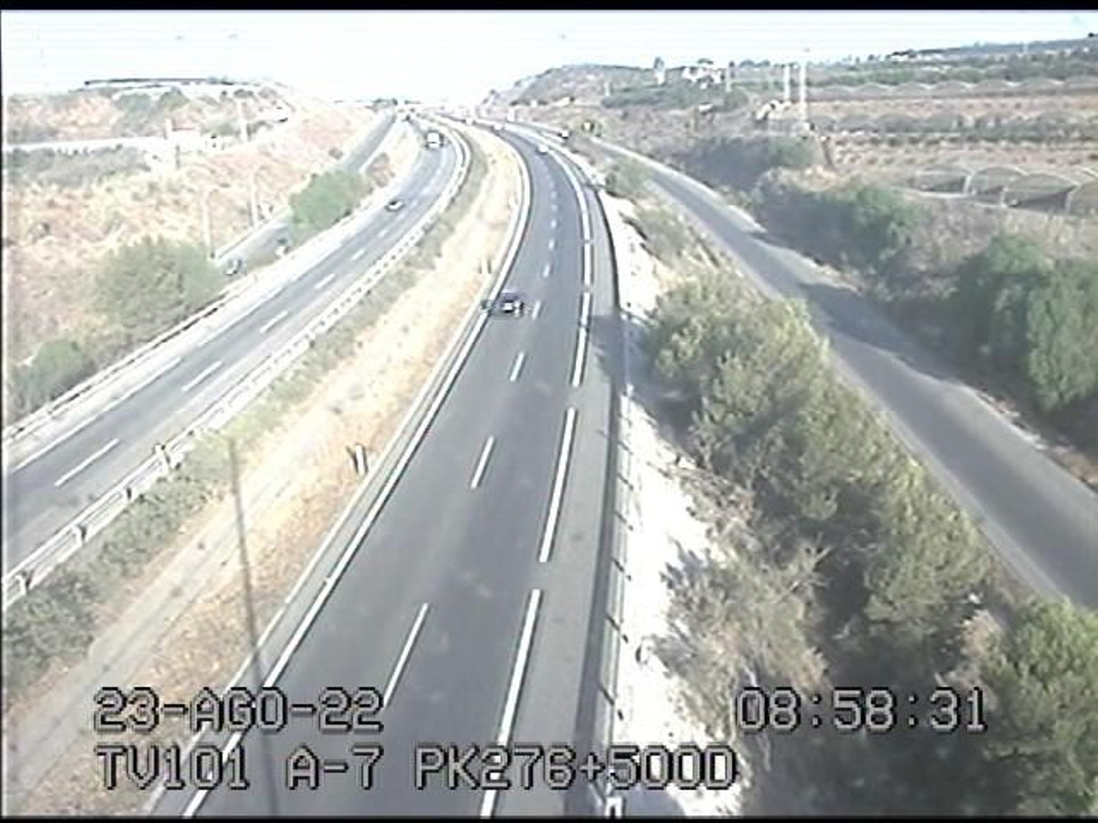 Altura a la que tuvo lugar el accidente en la A-7.