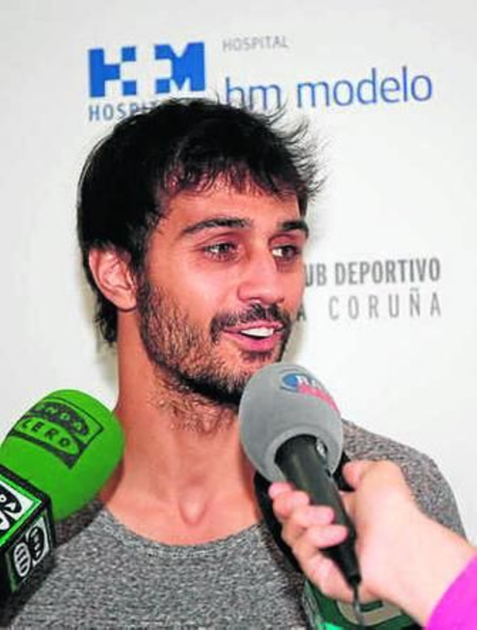 Arribas, tras llegar a La Coruña.