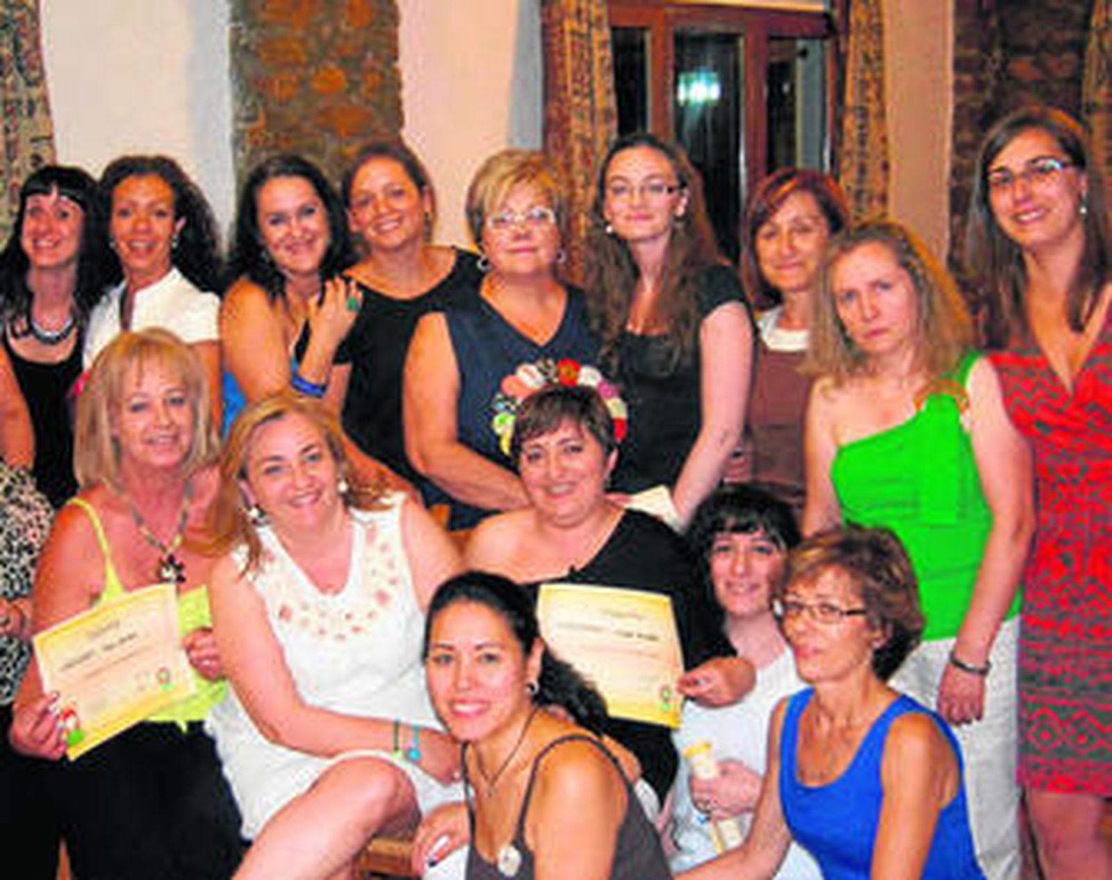 Las alumnas de la primera edición del taller de 'patchwork'.