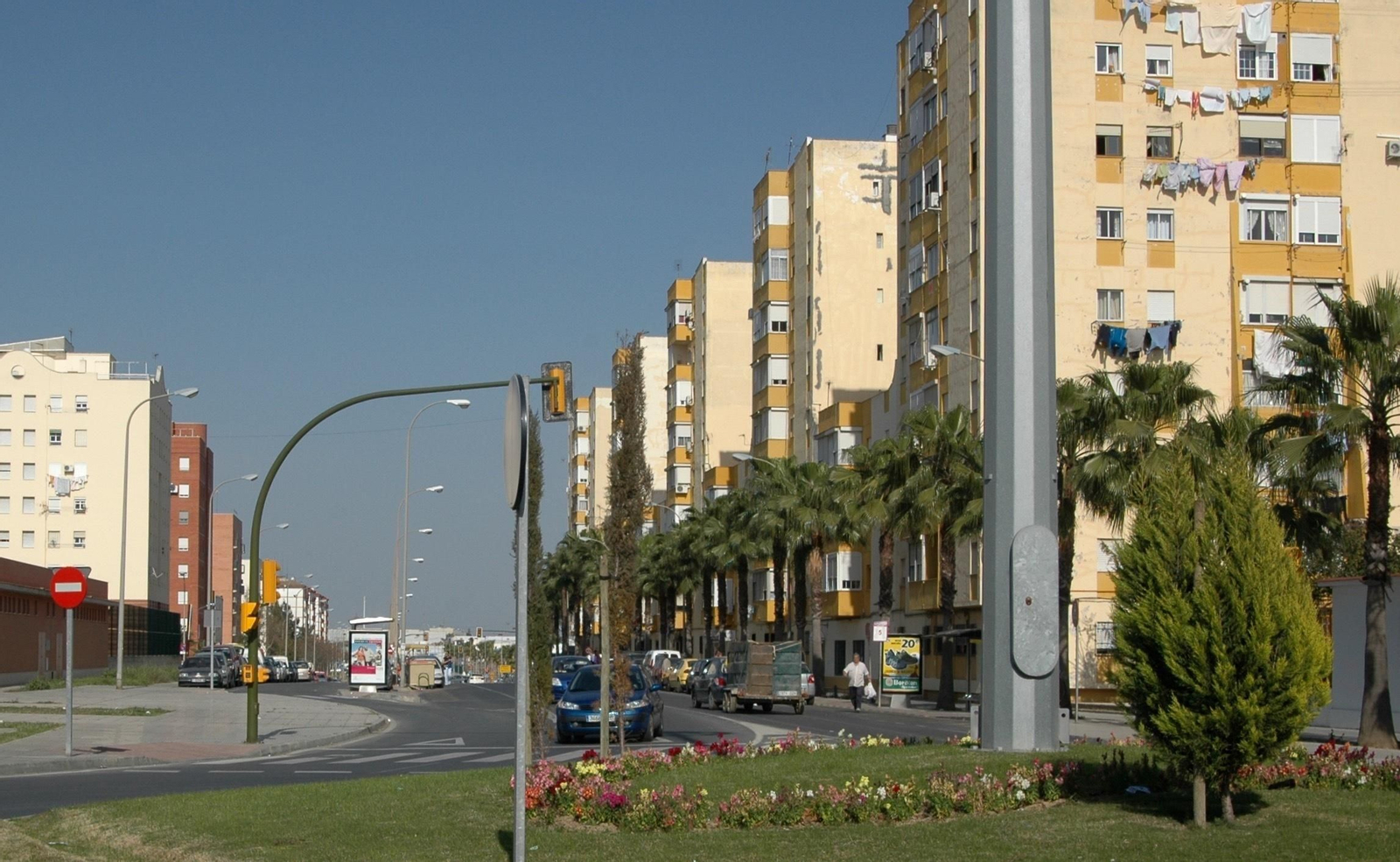 Bloques de viviendas en la barriada de Pérez Cubillas.