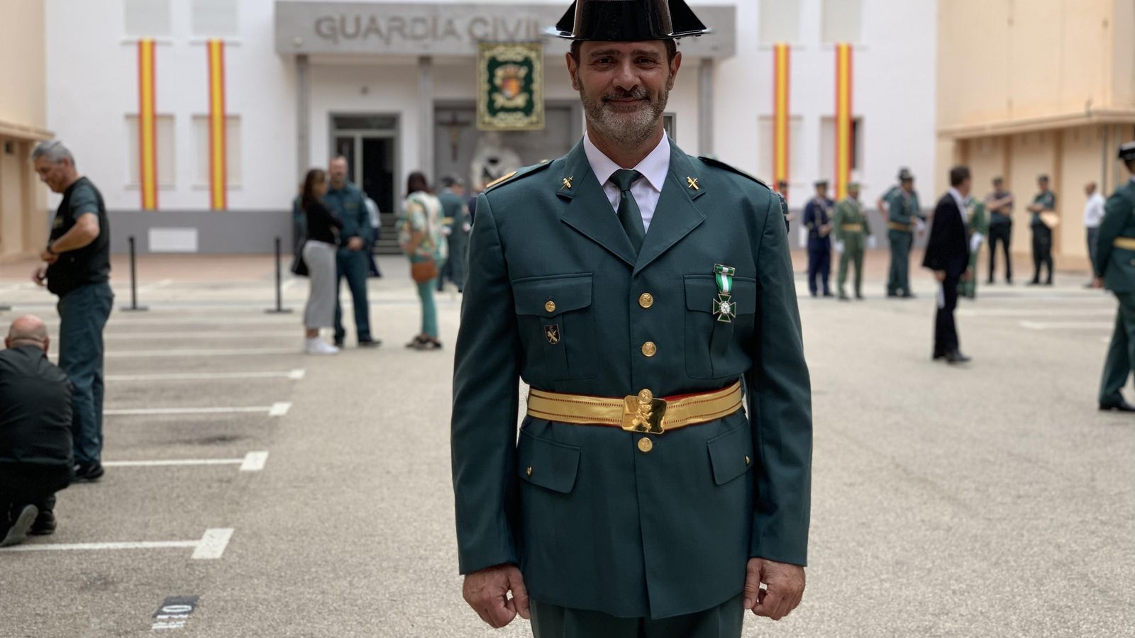 Agusto Rivera Clavero tras ser condecorado.