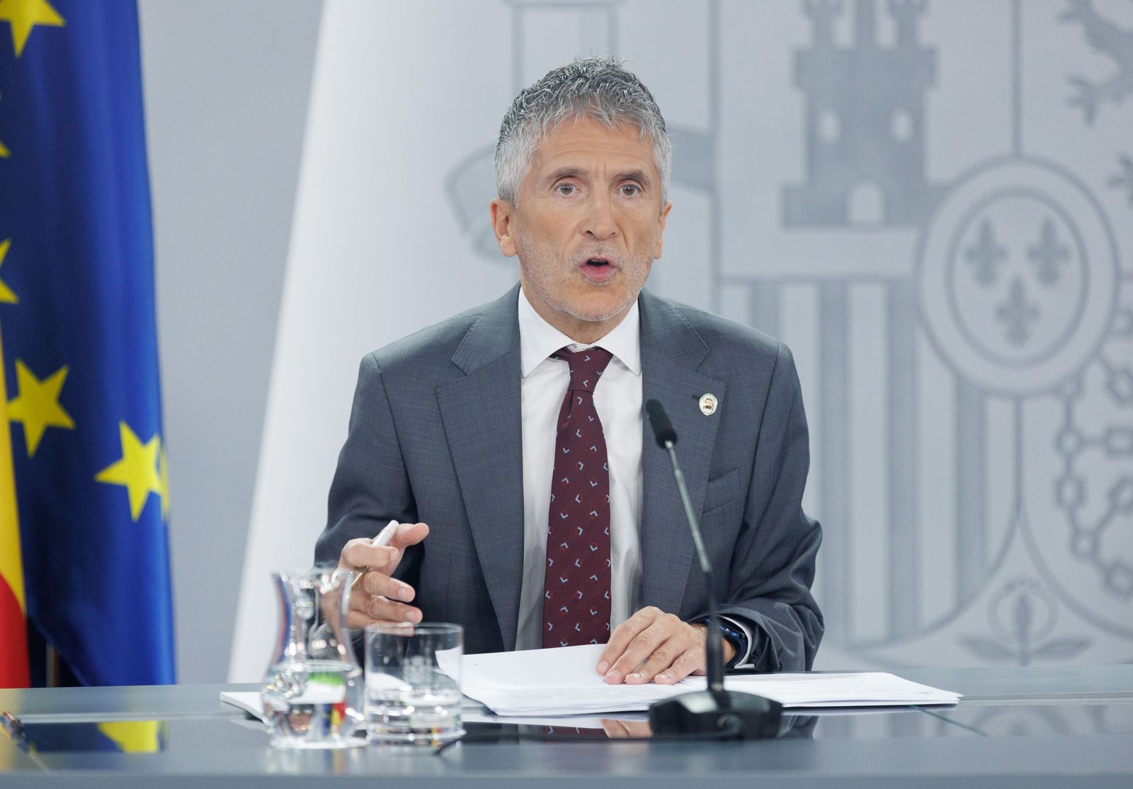 El ministro del Interior, Fernando Grande-Marlaska, en rueda de prensa posterior al Consejo de Ministros.