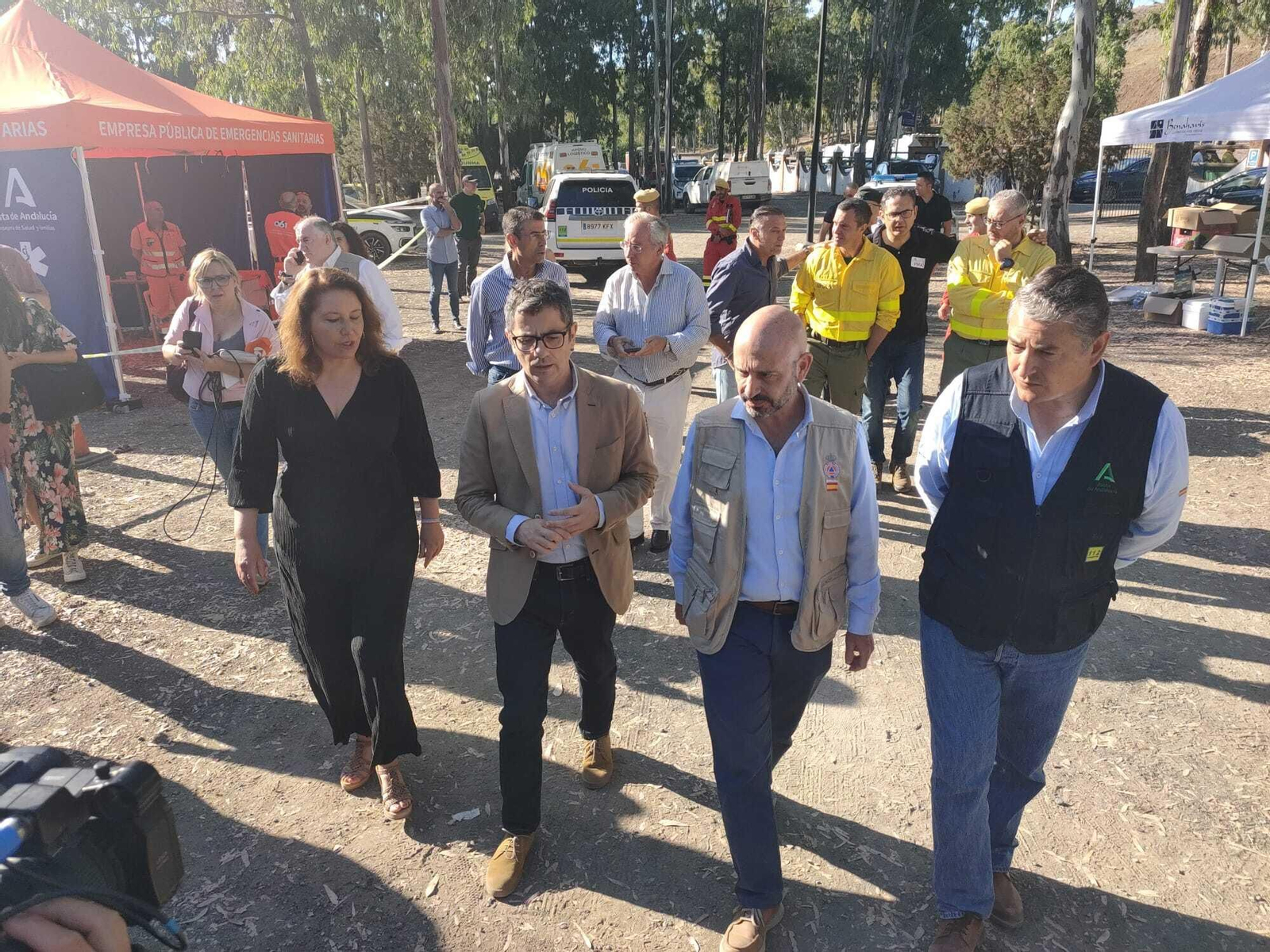 La visita institucional al puesto de mando avanzado.