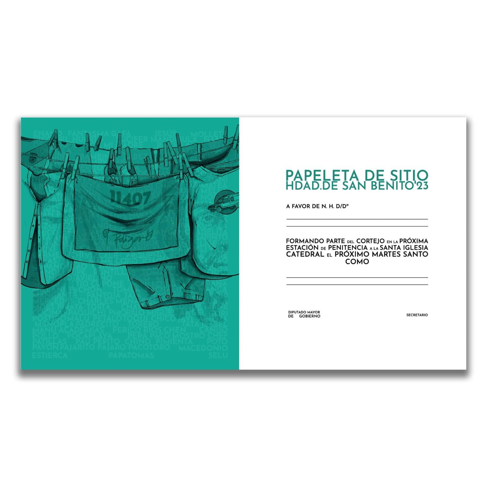 Papeleta de sitio de la hermandad de la Clemencia para esta Semana Santa.