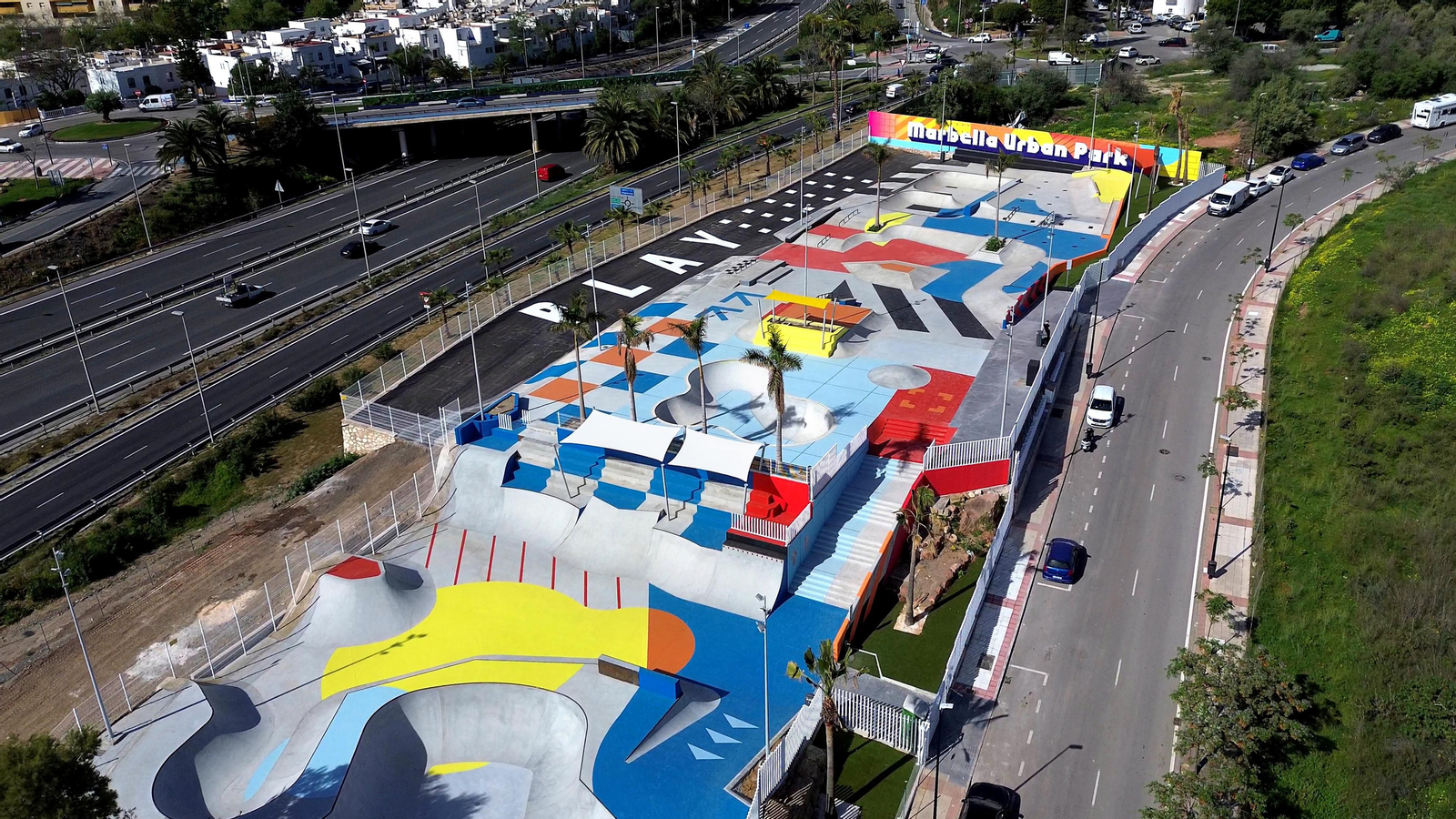 Vista aérea del Marbella Urban Park.