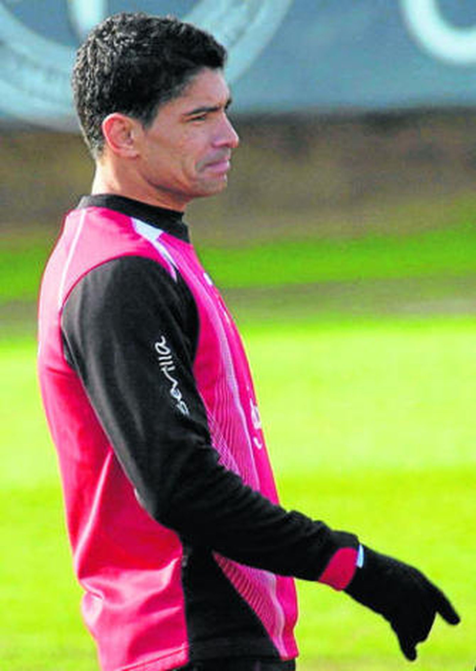 Renato, durante un receso en la sesión de entrenamiento.