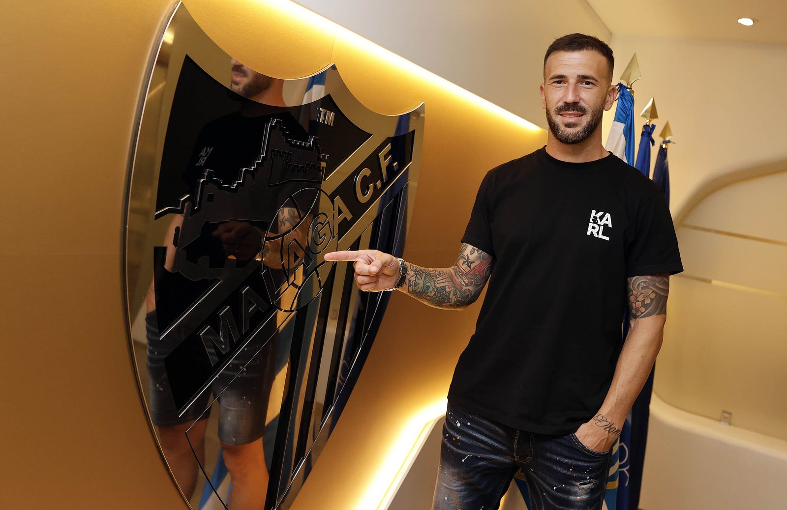 Dioni, en las instalaciones del Málaga.