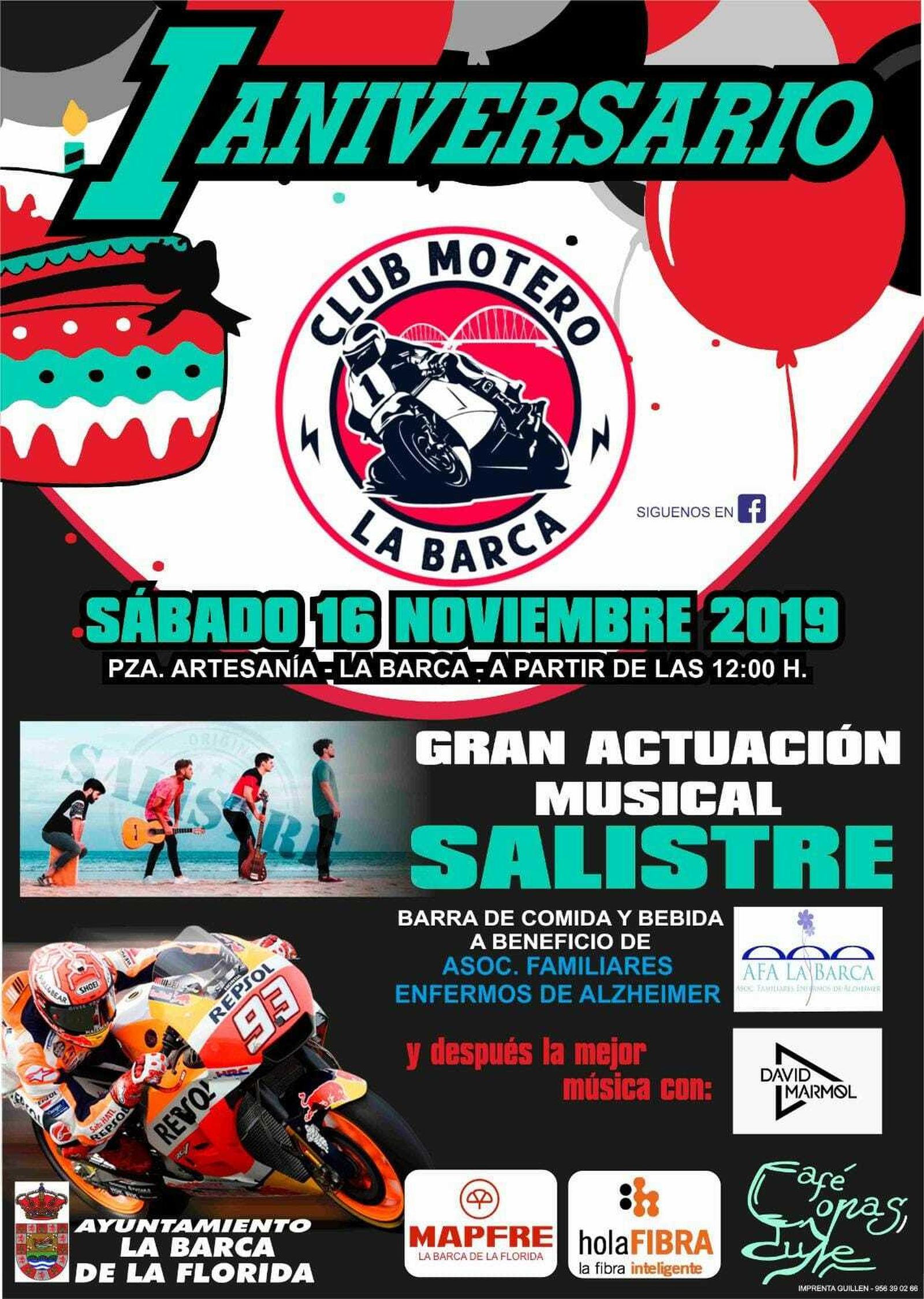 Fiesta. El Club Motero La Barca celebra su primer aniversario con una reunión este sábado en la plaza de la Artesanía con barra de comida y varias actuaciones musicales