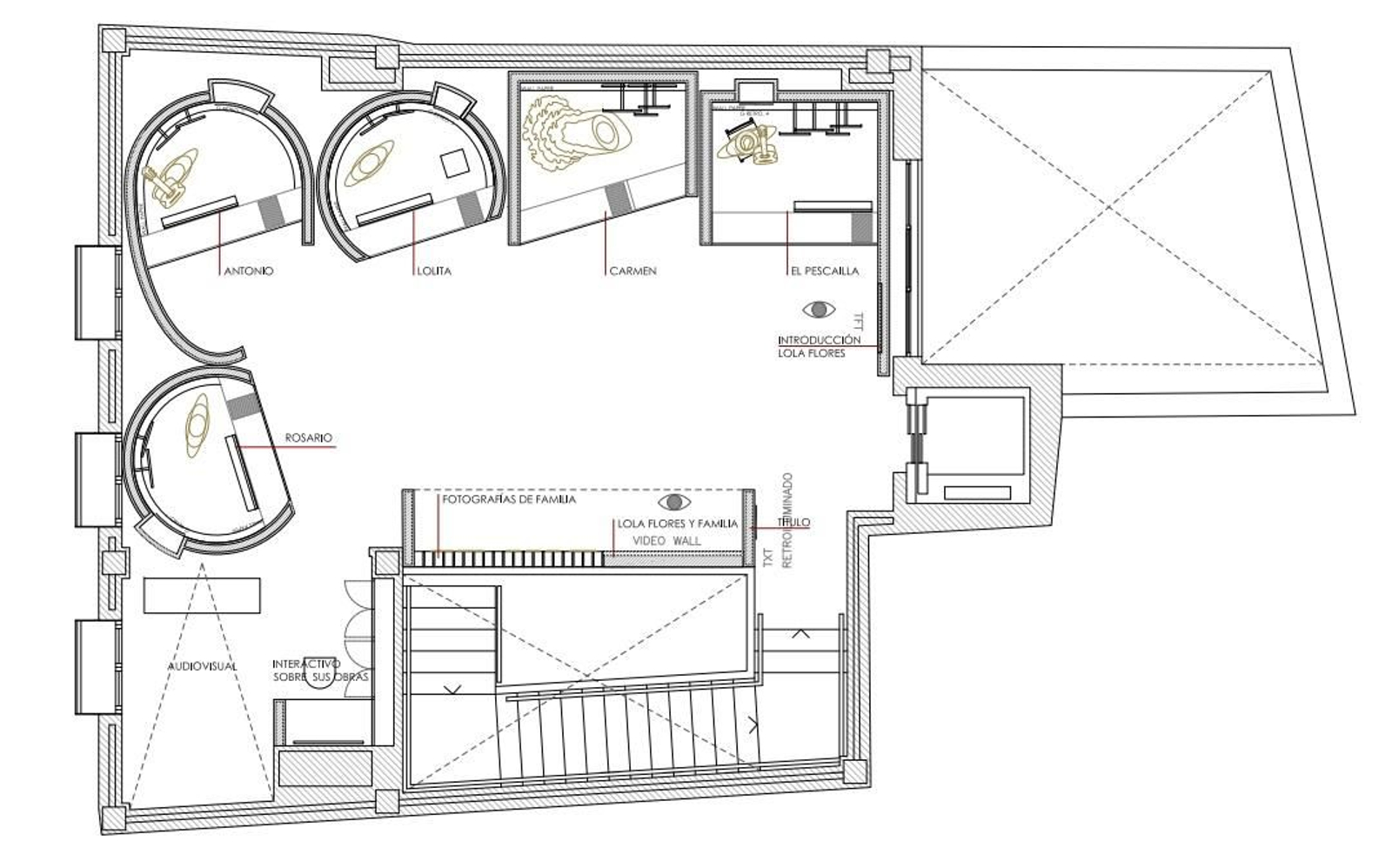 Imagen de la primera planta, donde irá la exposición de la familia.