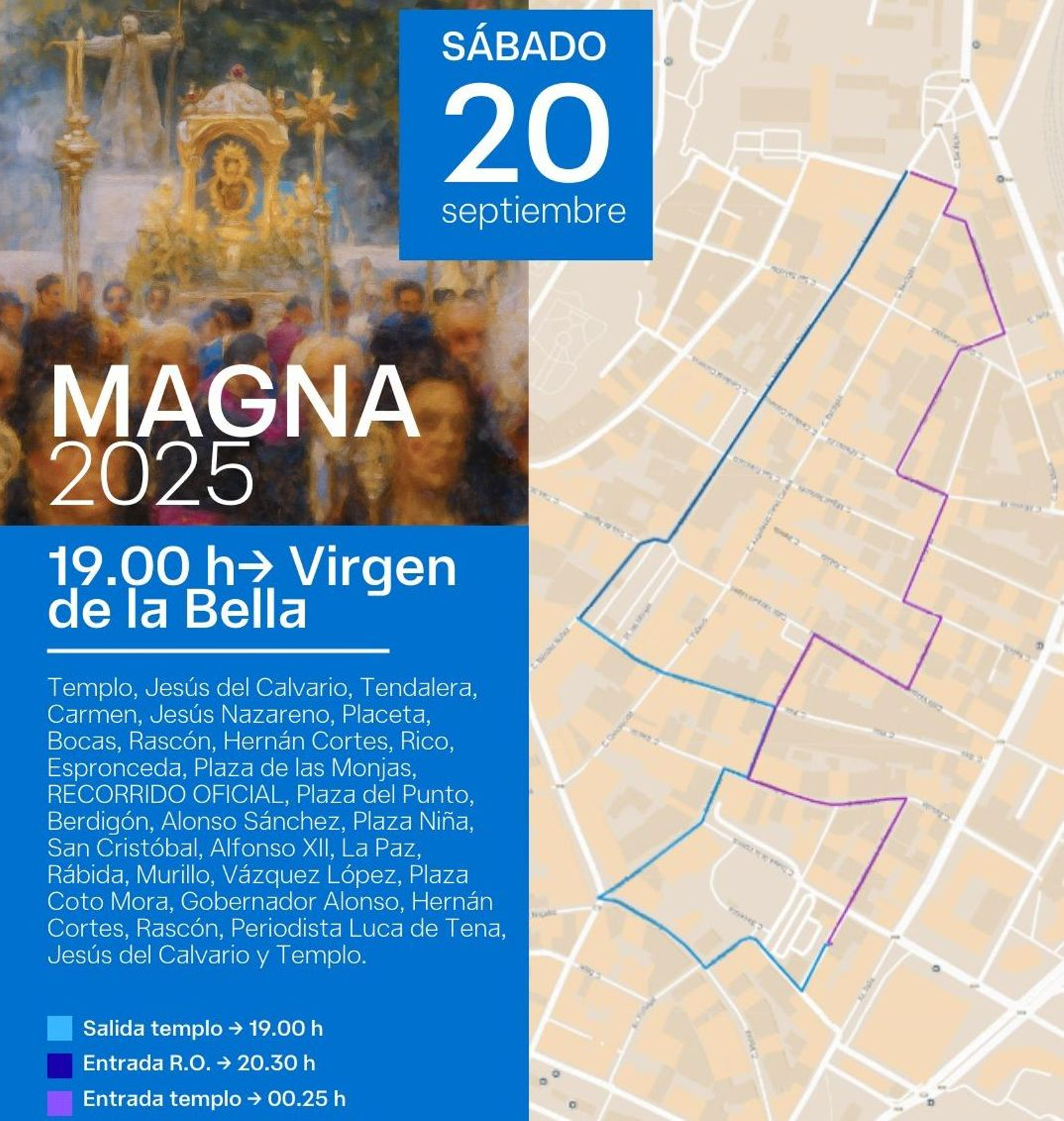 Recorrido de la Virgen de la Bella.