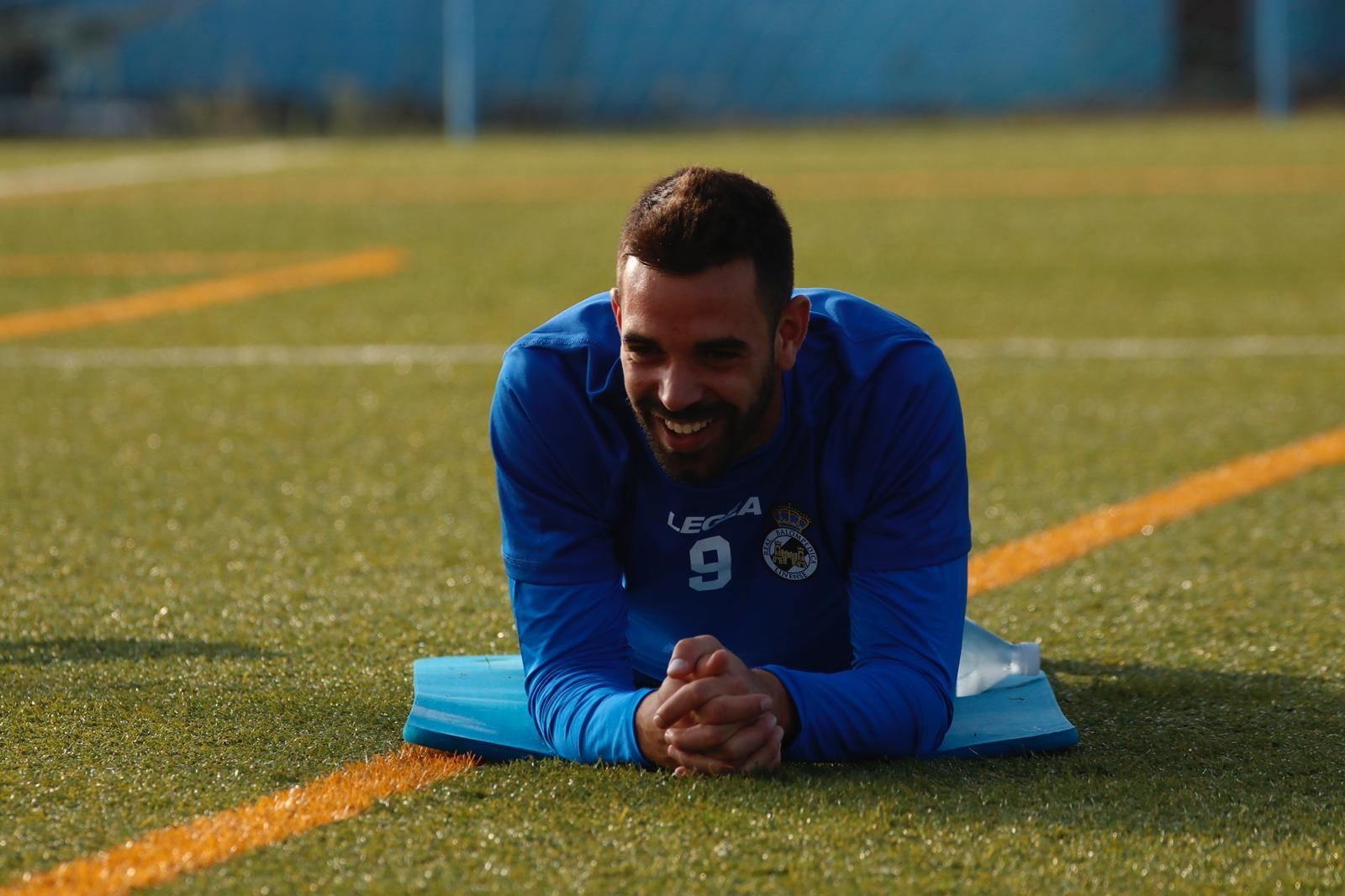 Juan Delgado, durante un entrenamiento reciente con la Balona