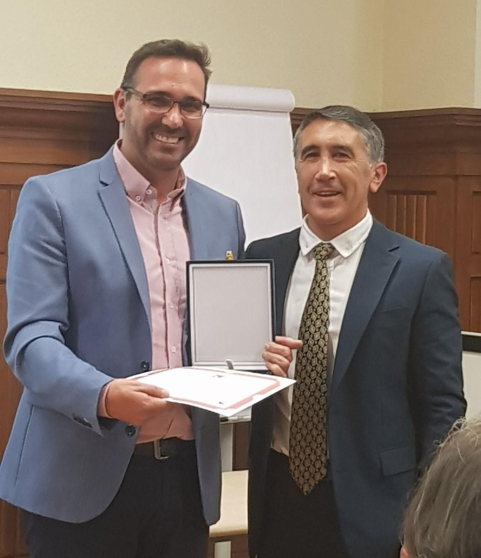 El concejal de Turismo en la recepción del premio.
