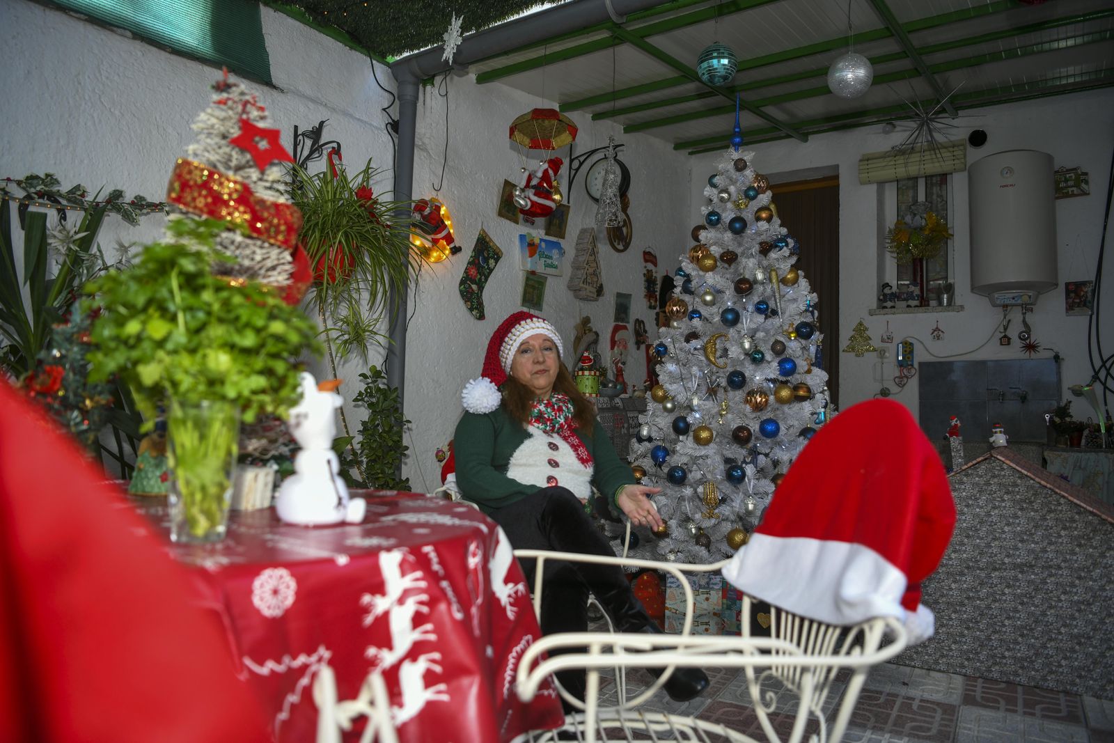 Fotos de la casa decorada por Navidad de la Mamá Noel de España