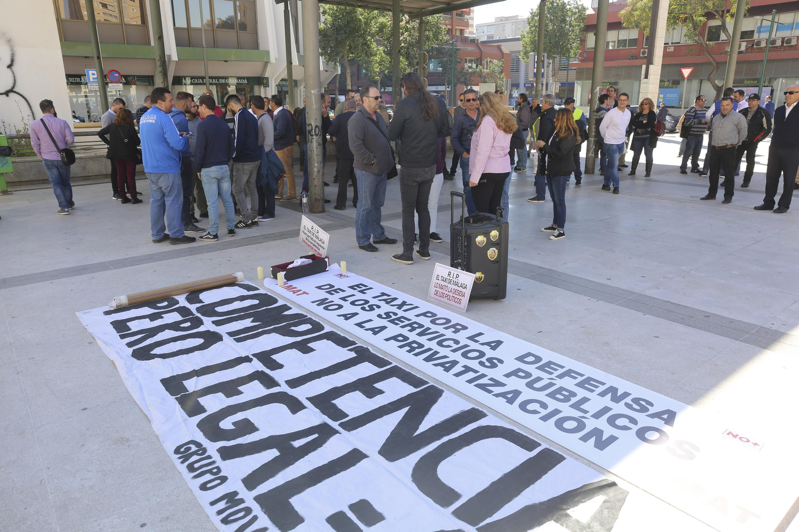 Protesta de los taxistas.