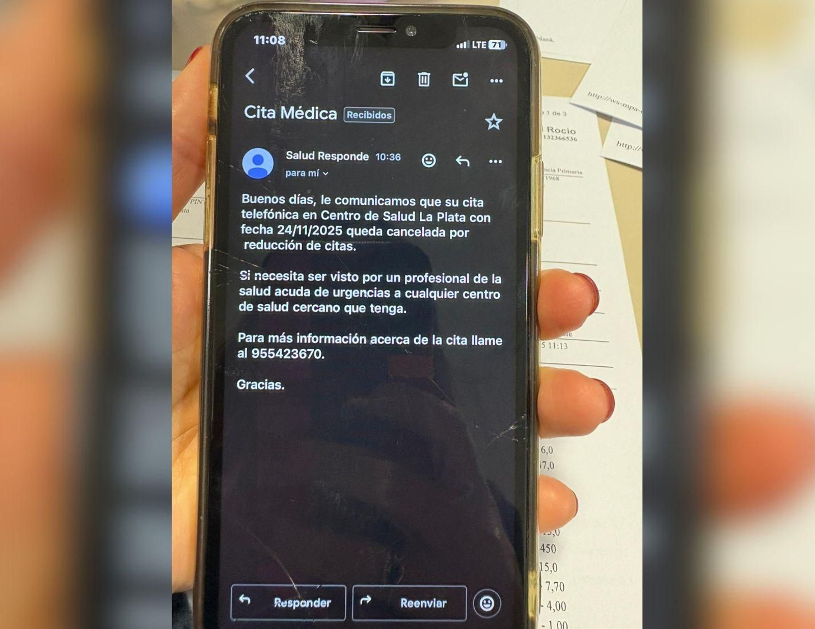 El mensaje de la estafa de las citas médicas en las que se hacen pasar por Salud Responde.