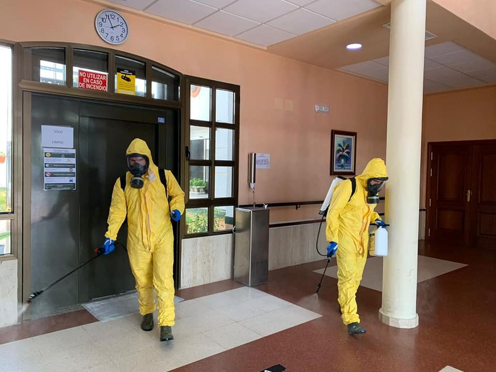 Desinfección en la residencia de Torrecampo.