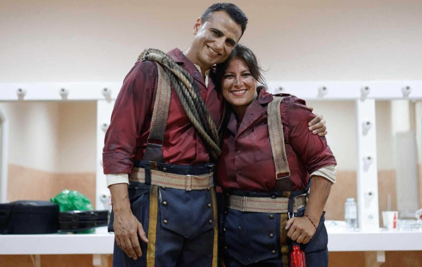 Francisco Manuel Brull y Milián Oneto, componentes de 'La brigada', en camerinos.