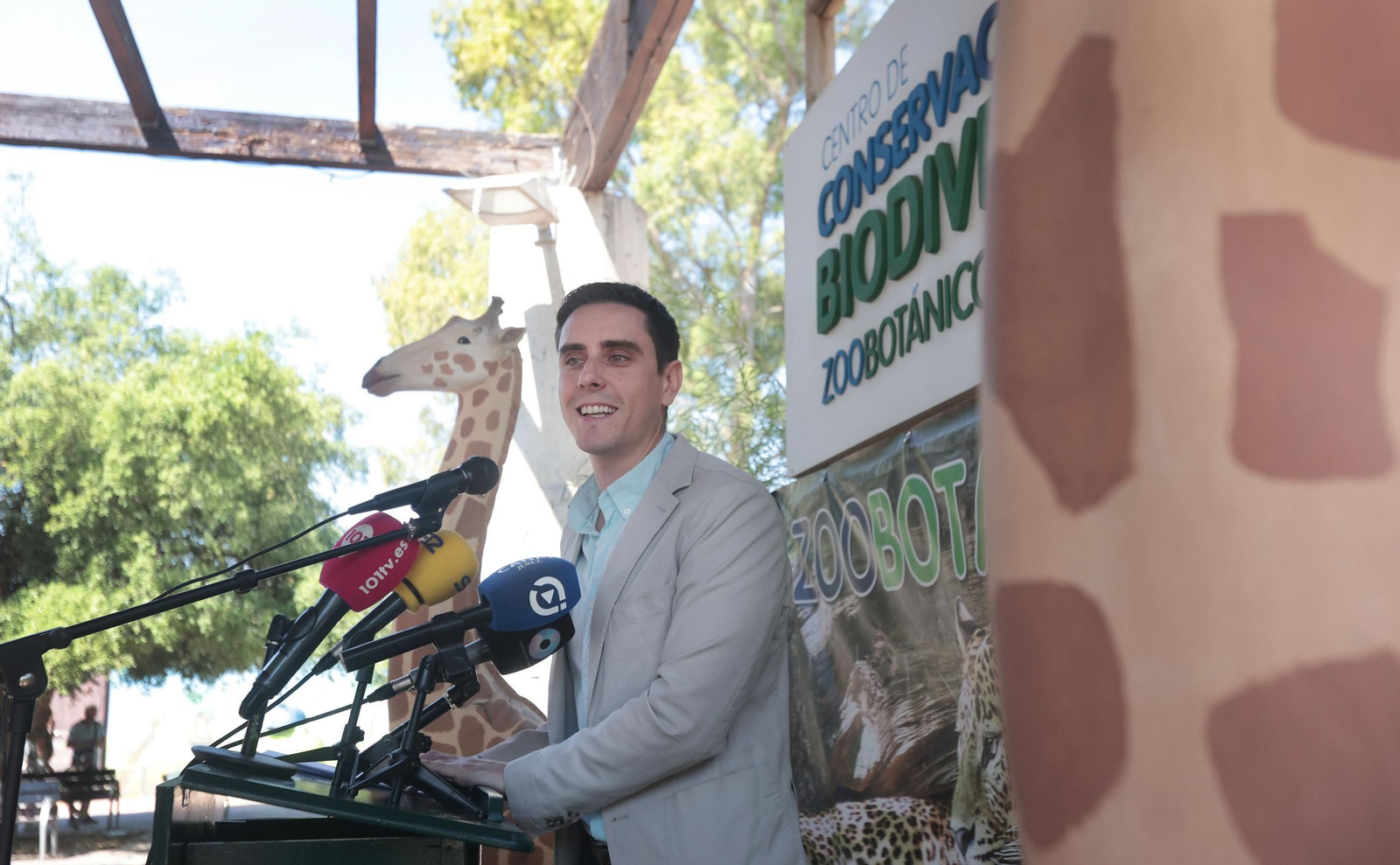 Jaime Espinar, durante su comparecencia en el Zoo de Jerez.