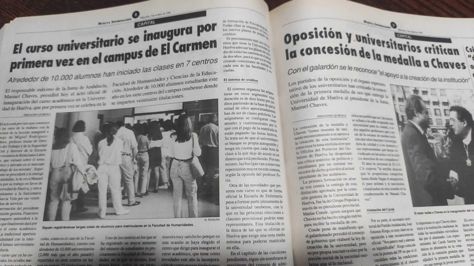 Así fue la primera vez que se inauguró el curso académico en el Campus del Carmen de la UHU