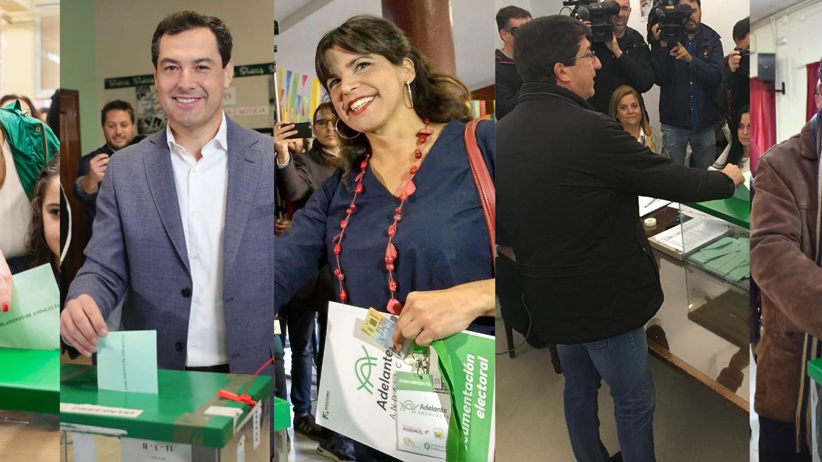 Los candidatos votando