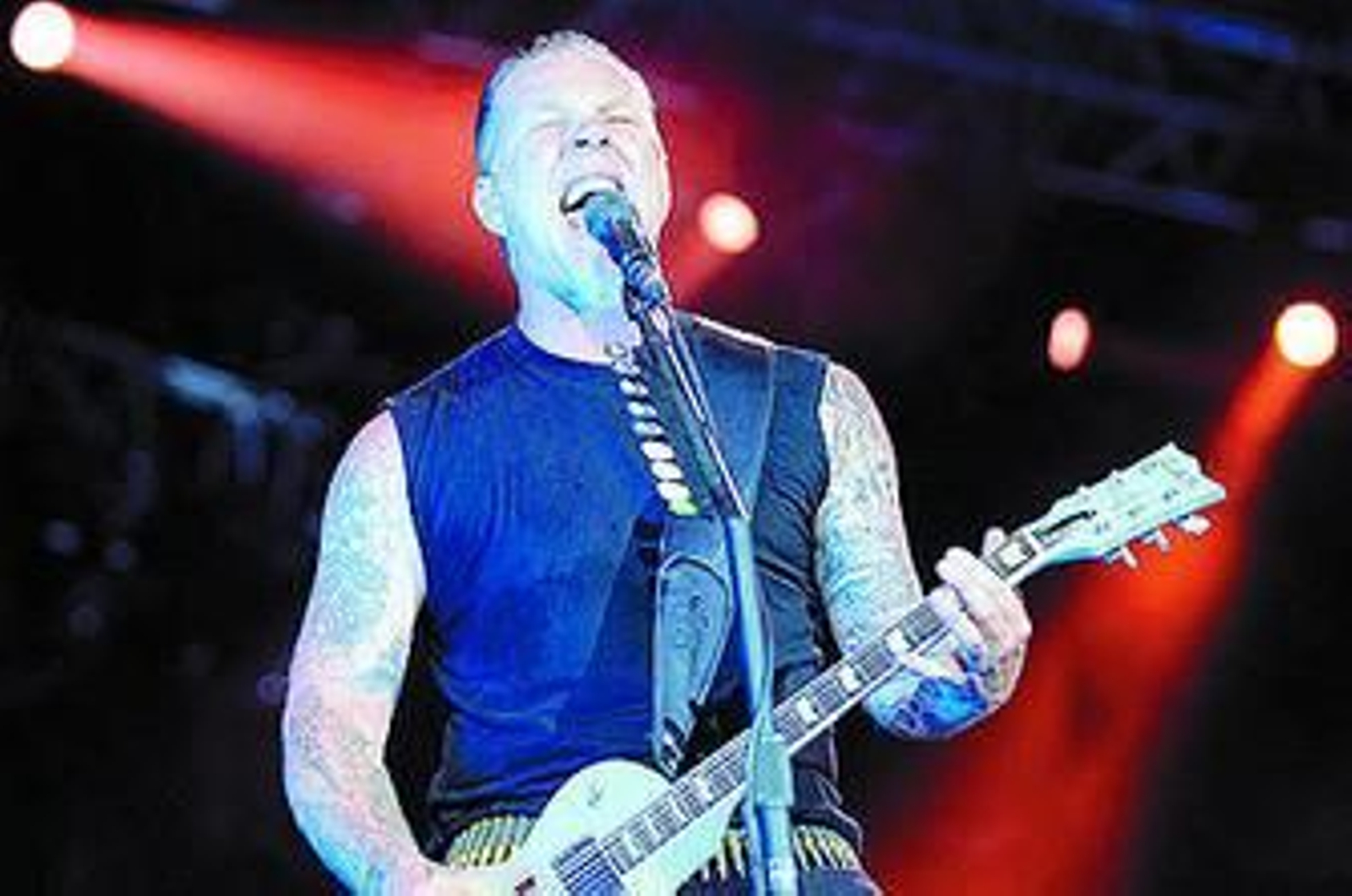 James Hetfield, líder de Metallica, en un concierto ofrecido en Alemania.