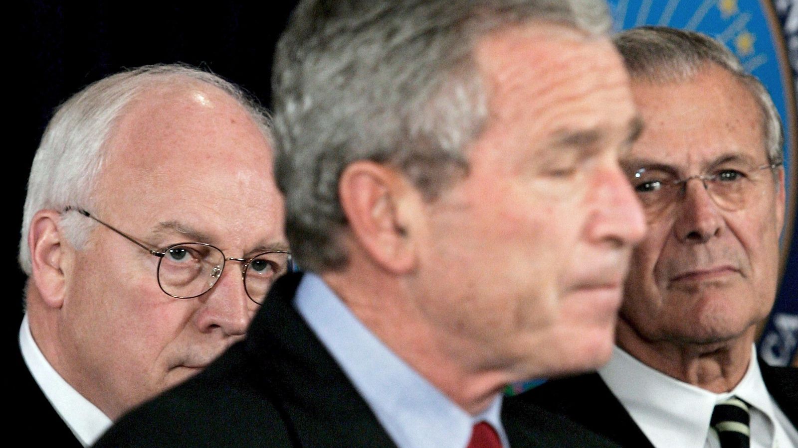 Dick Cheney, George W. Bush y Donald Rumsfeld.