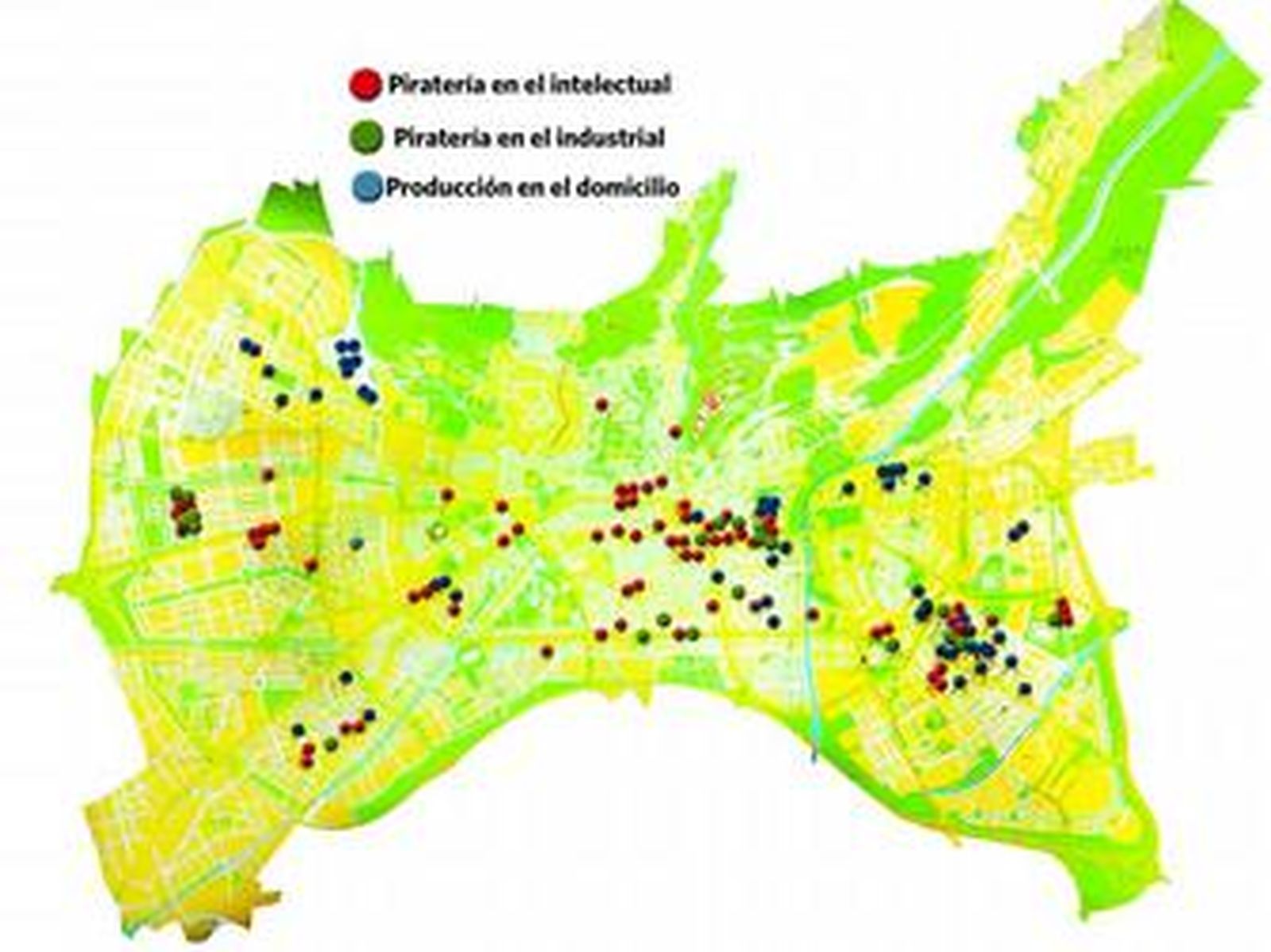 Tres vendedores salen corriendo por las calles del centro al divisar una pareja de policías.